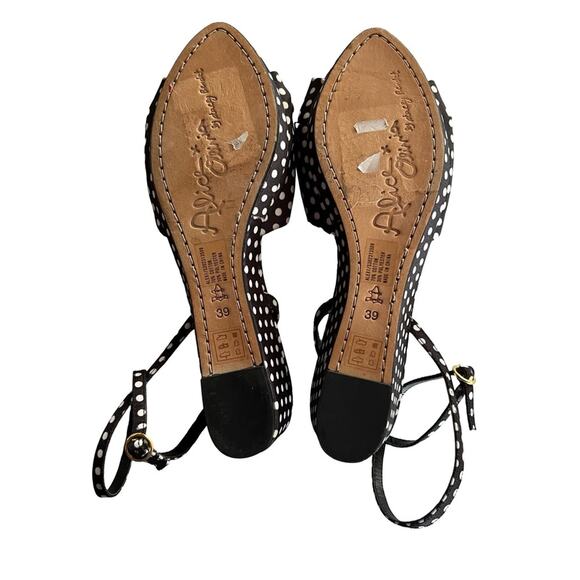 NEW Alice + Olivia Polka Dot Low Wedge Strappy Sandals Sz 39 - Picture 9 of 11